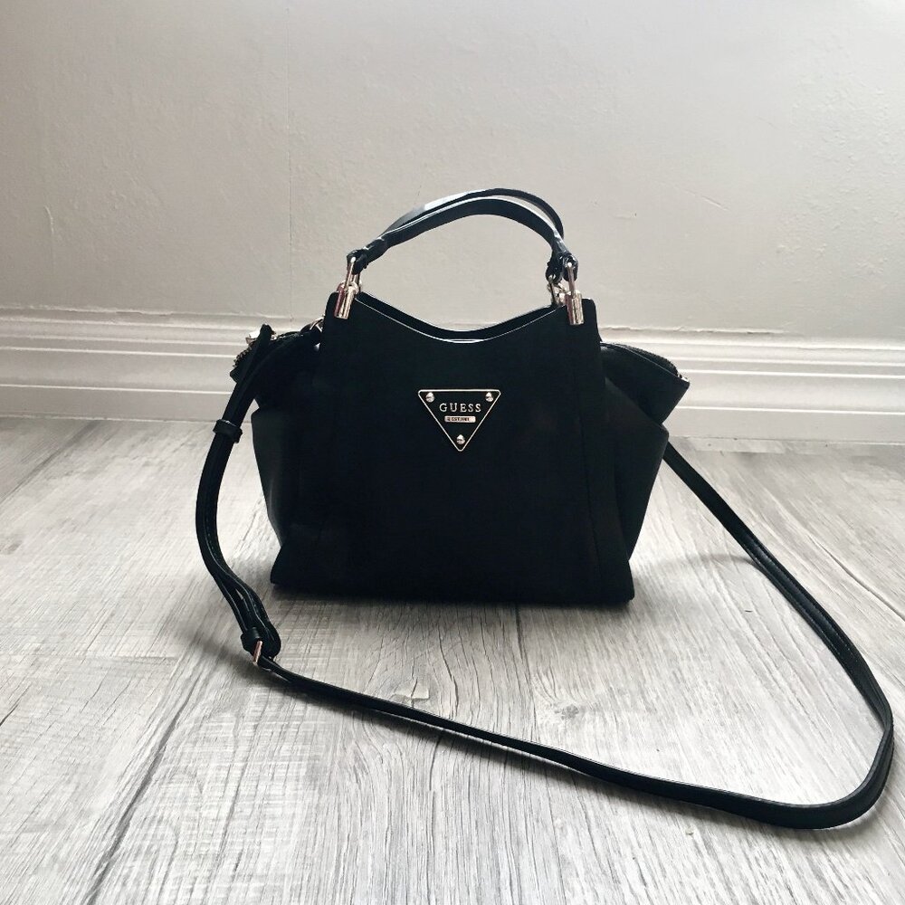 GUESS Black Small Satchel Crossbody Bag